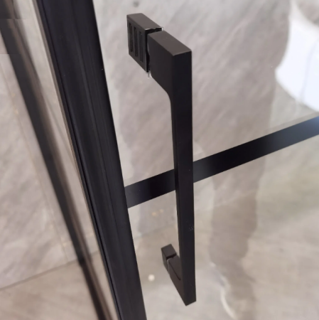 Душевой уголок Cerutti SPA MUZA90 90х90 стекло с рисунком профиль черный без поддона