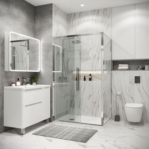 Душевой уголок Grossman Cosmo 120.K33.02.1390.10.00 130х90 стекло прозрачное профиль хром без поддона - фото 5