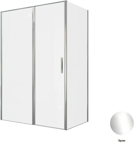 Душевой уголок Allen Brau Priority 3.31034.00 + 3.31040.00 140х80 стекло прозрачное профиль хром без поддона - фото 5