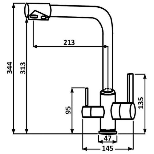 Смеситель для кухни ALMAes Izer AS-875-08 на мойку черный - фото 3