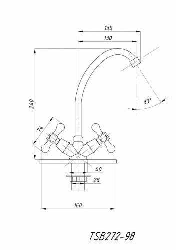 Смеситель для кухни TSARSBERG TSB-272-98 на мойку хром - фото 3