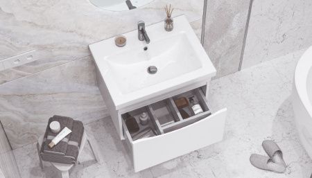 Тумба под раковину Velvex VIZO tpVIZ.60.1Y-21 60х40 подвесная цвет белый