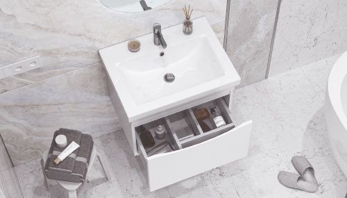 Тумба под раковину Velvex VIZO tpVIZ.60.1Y-21 60х40 подвесная цвет белый - фото 4