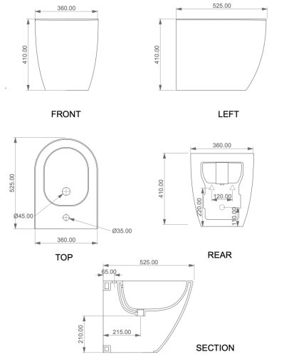 Биде напольное GSG Ceramic Design Like LKBI01000 цвет белый - фото 2