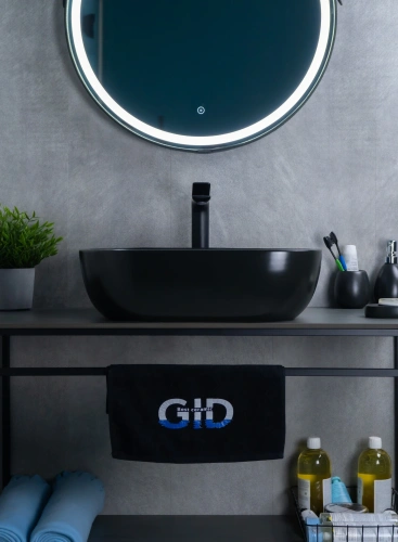 Раковина керамическая Gid Geométrico 53348 50х40 накладная цвет черный без отверстий под смеситель - фото 2