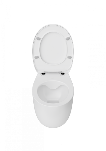 Чаша унитаза приставная Creavit Foglia FG350-11CB00E-0000 цвет белый без сиденья безобадковая душевой смыв - фото 3