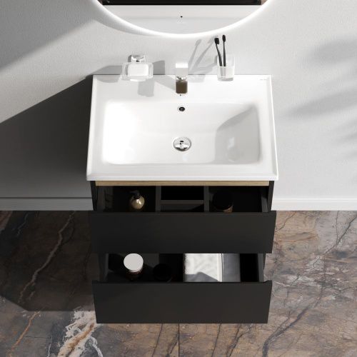 Тумба под раковину Am.Pm X-Joy M85AFHX0652BM 60х40 подвесная цвет черный - фото 3