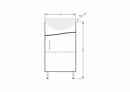 Тумба под раковину Stella Polar Волна SP-00000231 40х30 напольная цвет белый - фото 2