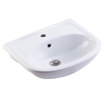 Раковина из сантехнического фарфора Onika Уют 4620008192758 50х40 накладная цвет белый 1 отверстие под смеситель