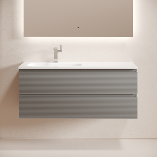 Тумба под раковину Sancos FOLK FL120LES 120х40 подвесная цвет серый - фото 4