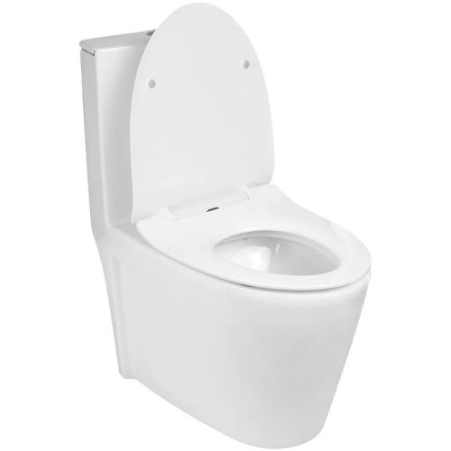 Унитаз напольный с бачком WeltWasser WW WELZBACH 001GL-WT (10000003805) белый с сиденьем микролифт безободковый смыв торнадо - фото 2