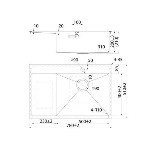 Кухонная мойка Iddis Haze HAZ78SRi77 80х50 цвет серый поверхность матовая - фото 2
