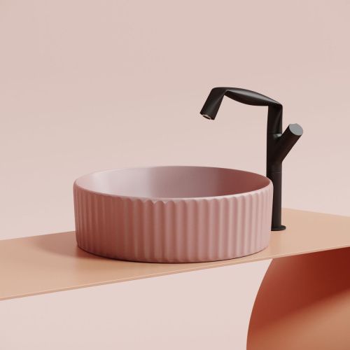 Раковина из сантехнического фарфора Ceramica Nova ELEMENT CN6057MP 40х40 накладная цвет розовый без отверстий под смеситель - фото 3