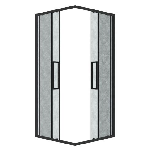 Душевой уголок Grossman Cosmo 300.K33.02.9090.21.02 90х90 стекло текстурное профиль черный без поддона - фото 2