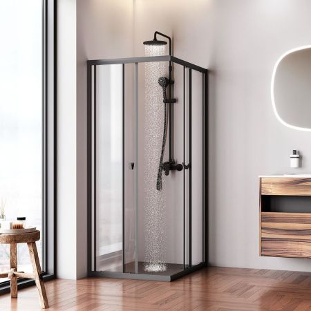 Душевой уголок Am.Pm Sunny W87G-403-10080-BT 100х80 стекло прозрачное профиль черный без поддона