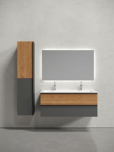 Тумба под раковину Sancos DELTA DL120GR 120х40 подвесная цвет коричневый - фото 4