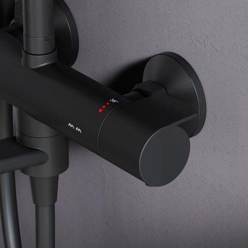 Душевая стойка Am.Pm X-Joy F0785A522 настенная цвет черный с термостатом - фото 5