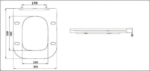 Унитаз подвесной CeramaLux 5170-18 черный с сиденьем микролифт безободковый каскадный смыв - фото 3