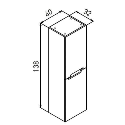 Шкаф-пенал Orka Lodi 3007786 40х140 подвесной цвет белый - фото 2