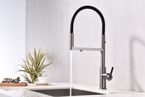 Смеситель для кухни Paulmark TORNADO To213402-GM на мойку серый - фото 2