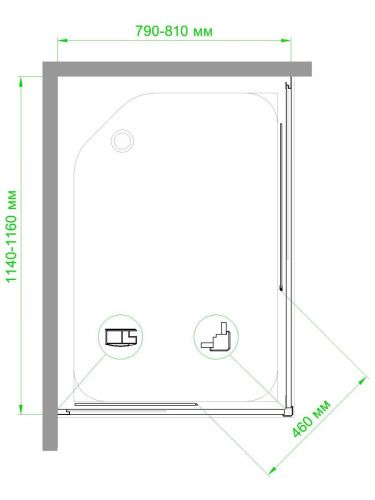 Душевой уголок Royal Bath HPD RB8115HPD-T 115х80 стекло прозрачное профиль белый без поддона - фото 3