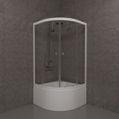 Душевой уголок Тритон Ультра Щ0000061800 90х90 стекло прозрачное профиль белый с поддоном - фото 4