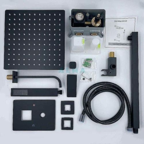 Душевая система ALMAes Liros TVZ-0889 встраиваемая в стену цвет черный - фото 2