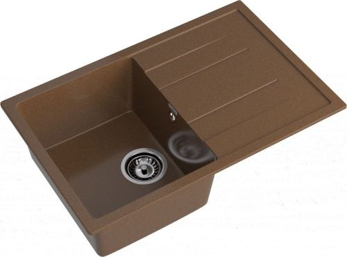 Кухонная мойка Granfest Quadro Q-780L терракот 75х50 цвет коричневый поверхность матовая - фото 2