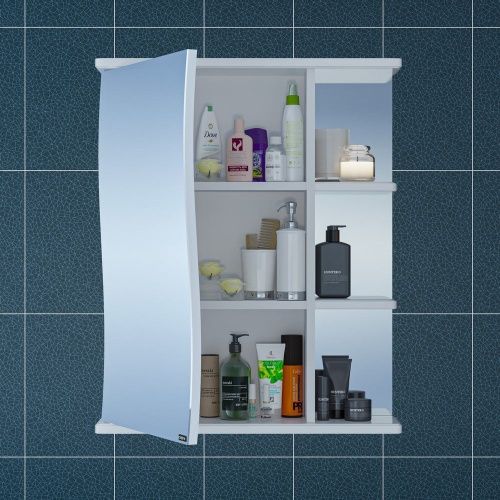 Зеркало-шкаф СанТа Волна 101013 60х70 подвесной цвет белый - фото 2