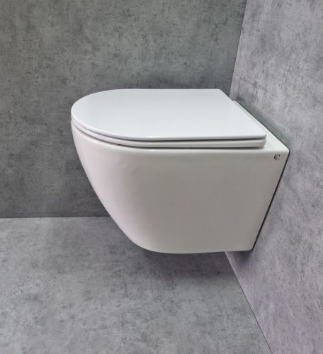 Унитаз подвесной CeramaLux TR2196 белый с сиденьем микролифт смыв торнадо - фото 5