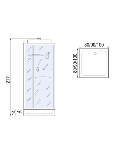 Душевая кабина River TANA 10000003113 100х100 квадратная с крышей ориентация универсальная - фото 2