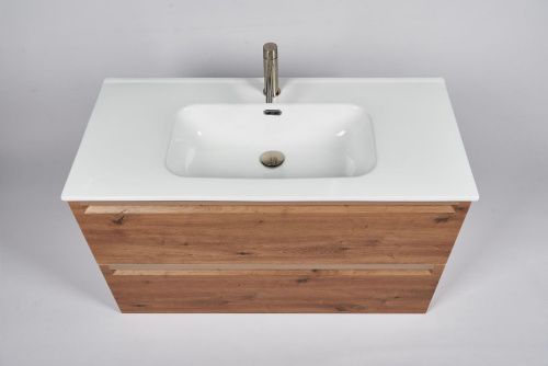 Тумба с раковиной Inda Piccadilly INDA Piccadilly 80RC Kona 80х50 подвесная цвет коричневый - фото 4