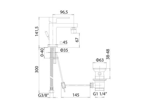 Смеситель Mamoli Feel 58410000D25K на биде черный - фото 2
