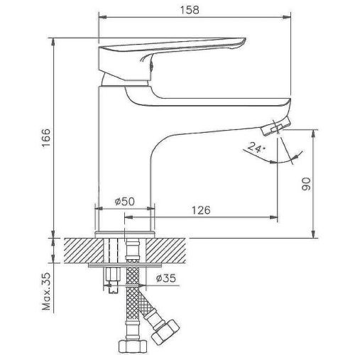Смеситель Haiba HB198 HB10198 на раковину хром - фото 2