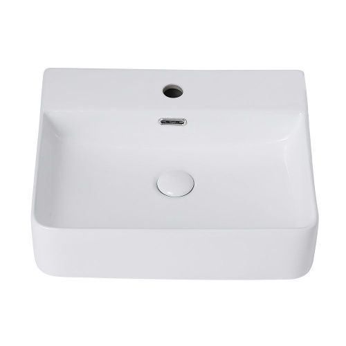 Раковина керамическая Abber RECHTECK AC2203 50х40 накладная цвет белый 1 отверстие под смеситель - фото 3