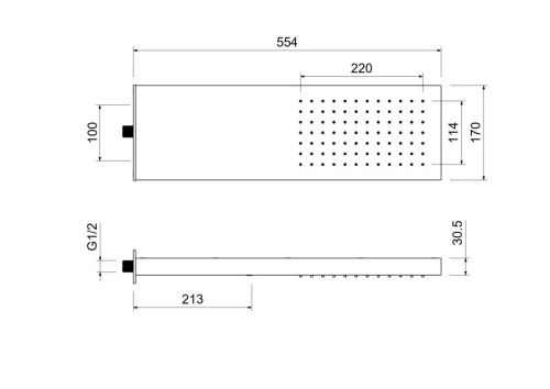 Верхний душ Aquatek AQ2084CR 15х55 хром - фото 4