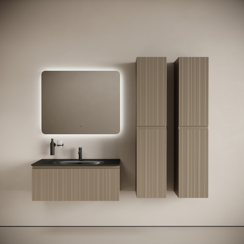 Тумба под раковину Sancos CODE CD100GB 100х50 подвесная цвет бежевый/серый - фото 4