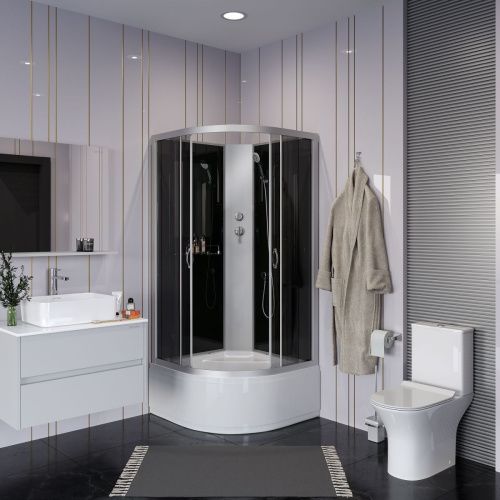 Душевая кабина Niagara Classic 25091434BK 100х100 четверть круга без крыши ориентация универсальная - фото 3