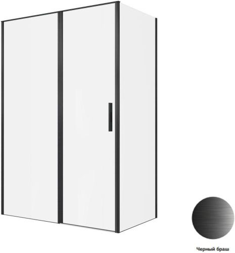 Душевой уголок Allen Brau Priority 3.31036.BBA + 3.31042.BBA 140х80 стекло прозрачное профиль черный без поддона - фото 5