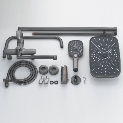 Душевая стойка Raffine F3685T настенная цвет оружейная сталь - фото 4