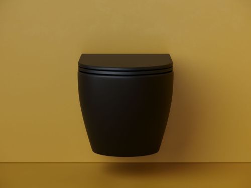 Унитаз подвесной Ceramica Nova METROPOL CN4002TMB черный с сиденьем микролифт безободковый смыв торнадо - фото 3