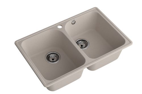Кухонная мойка Granfest Quarz 15 песочный 75х50 цвет бежевый поверхность матовая - фото 2