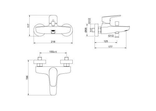 Смеситель для ванны Aquatek Бетта AQ1140BGM настенный вороненая сталь - фото 3