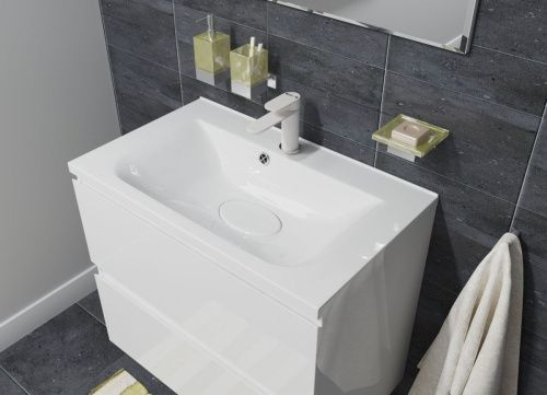 Раковина из искусственного камня Эстет Бали ФР-00014911 80х50 накладная цвет белый 1 отверстие под смеситель - фото 4