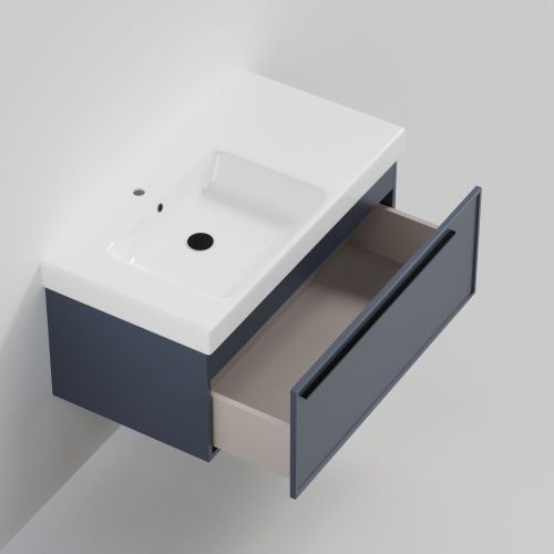 Тумба с раковиной La Fenice ELBA NFNC-01-ELB-BG-90-3-90L 90х50 подвесная цвет синий - фото 2