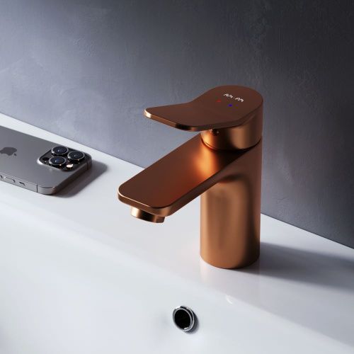 Смеситель Am.Pm X-Joy F85A02144 на раковину розовое золото