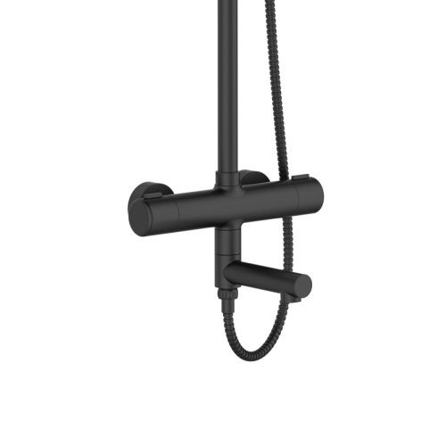 Душевая стойка Orange Thermo T02S3-911b настенная цвет черный с термостатом - фото 3