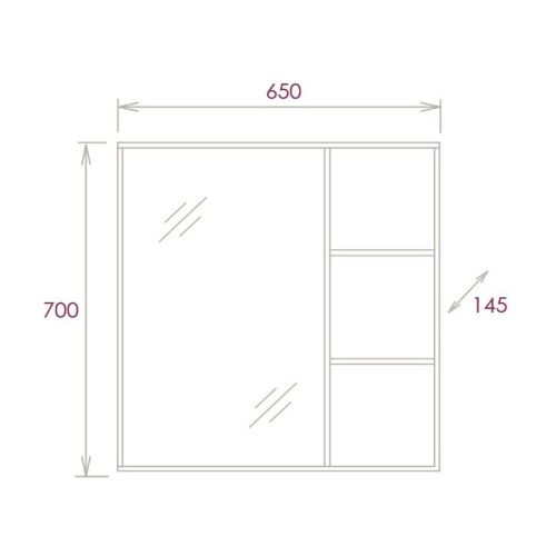 Зеркало-шкаф Onika Девис 206542 70х70 подвесной цвет серый - фото 3