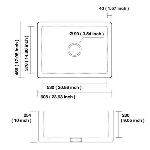 Кухонная мойка Kerasan Hanna Glasse 541001 60х45 цвет белый поверхность глянцевая - фото 2