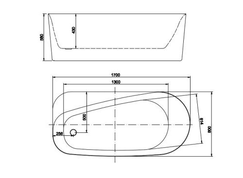 Ванна акриловая Aquatek ПРИМА AQ-1115780 170х80 отдельностоящая прямоугольная с ножками - фото 2